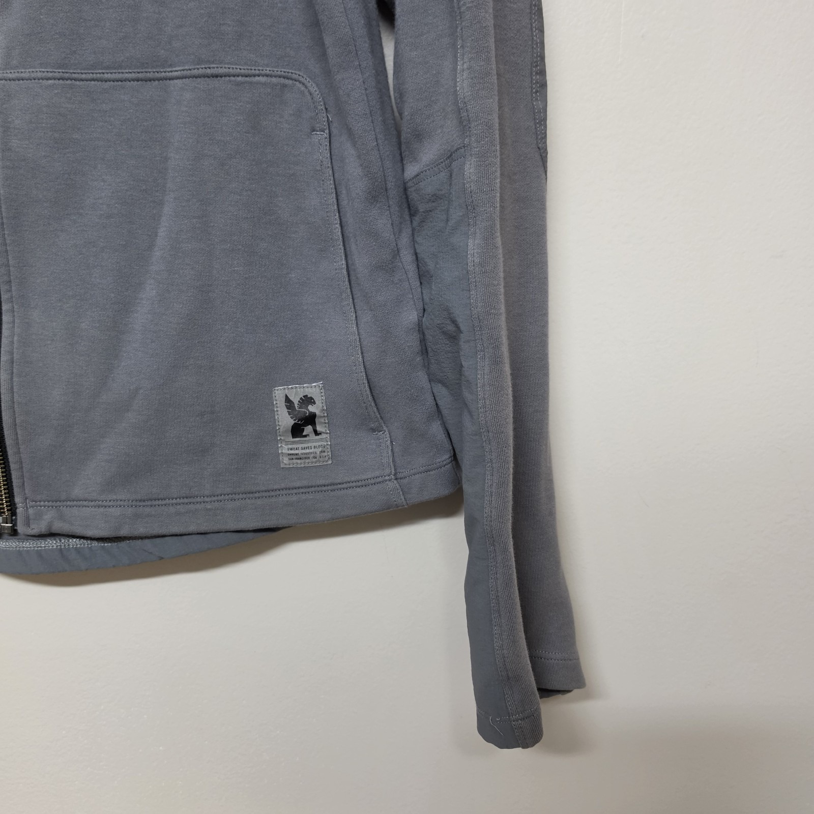 Chrome Industries Jacket Men M Full Zip Hoodie Technical Fleece Cycling Gray — image 7 of 8